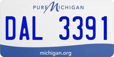 MI license plate DAL3391