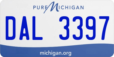 MI license plate DAL3397