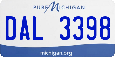 MI license plate DAL3398