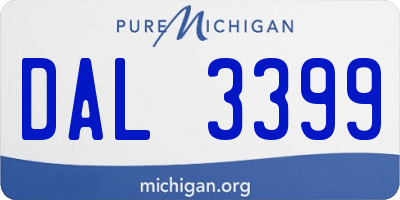 MI license plate DAL3399