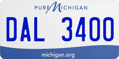 MI license plate DAL3400