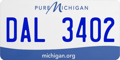 MI license plate DAL3402