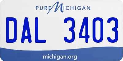 MI license plate DAL3403