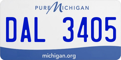 MI license plate DAL3405