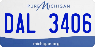 MI license plate DAL3406