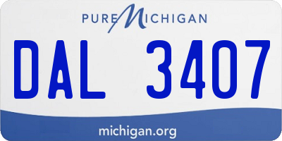 MI license plate DAL3407