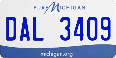 MI license plate DAL3409