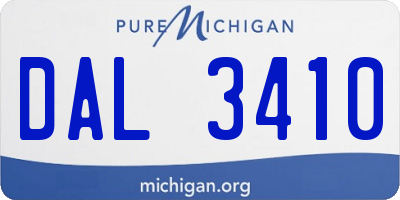 MI license plate DAL3410