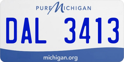 MI license plate DAL3413
