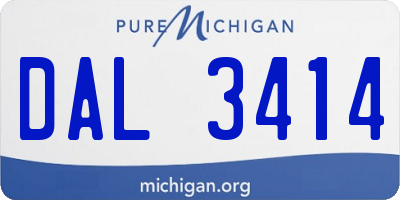 MI license plate DAL3414