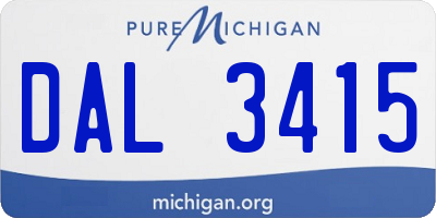 MI license plate DAL3415