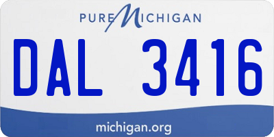 MI license plate DAL3416