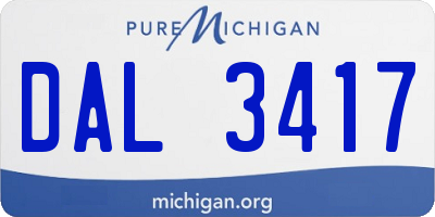 MI license plate DAL3417