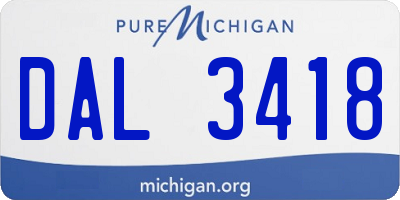 MI license plate DAL3418