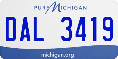 MI license plate DAL3419