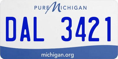MI license plate DAL3421
