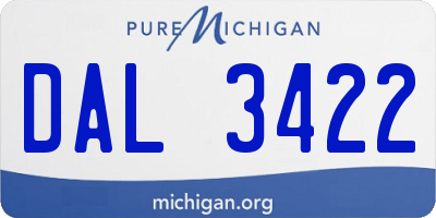 MI license plate DAL3422
