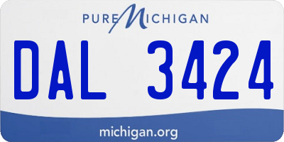 MI license plate DAL3424