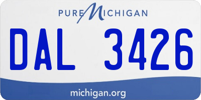 MI license plate DAL3426