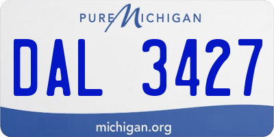 MI license plate DAL3427