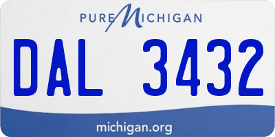 MI license plate DAL3432