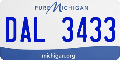 MI license plate DAL3433