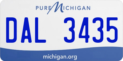 MI license plate DAL3435
