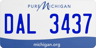 MI license plate DAL3437