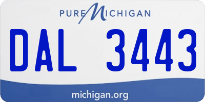 MI license plate DAL3443