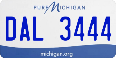 MI license plate DAL3444