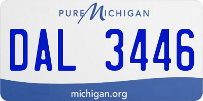 MI license plate DAL3446