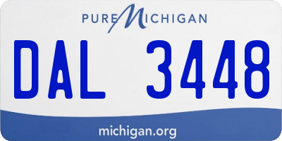 MI license plate DAL3448