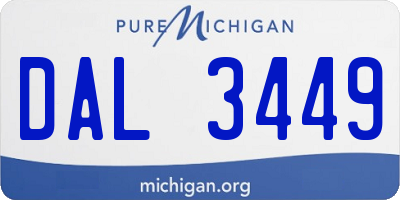 MI license plate DAL3449