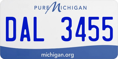 MI license plate DAL3455