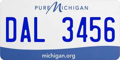 MI license plate DAL3456