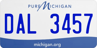 MI license plate DAL3457