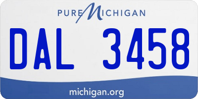 MI license plate DAL3458