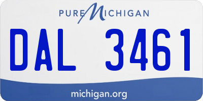 MI license plate DAL3461