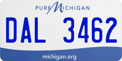 MI license plate DAL3462