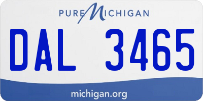 MI license plate DAL3465