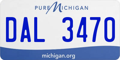 MI license plate DAL3470