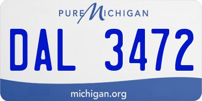 MI license plate DAL3472