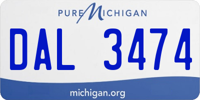 MI license plate DAL3474
