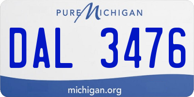 MI license plate DAL3476