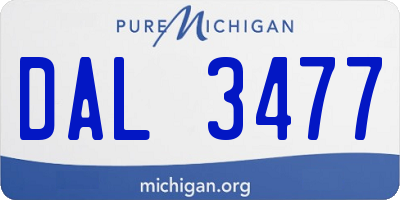 MI license plate DAL3477