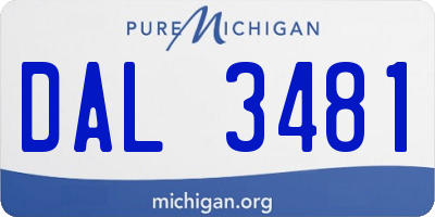 MI license plate DAL3481