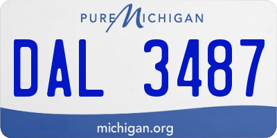 MI license plate DAL3487