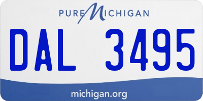 MI license plate DAL3495