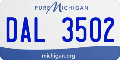 MI license plate DAL3502
