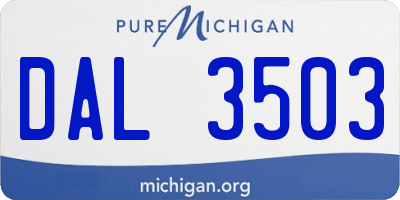 MI license plate DAL3503